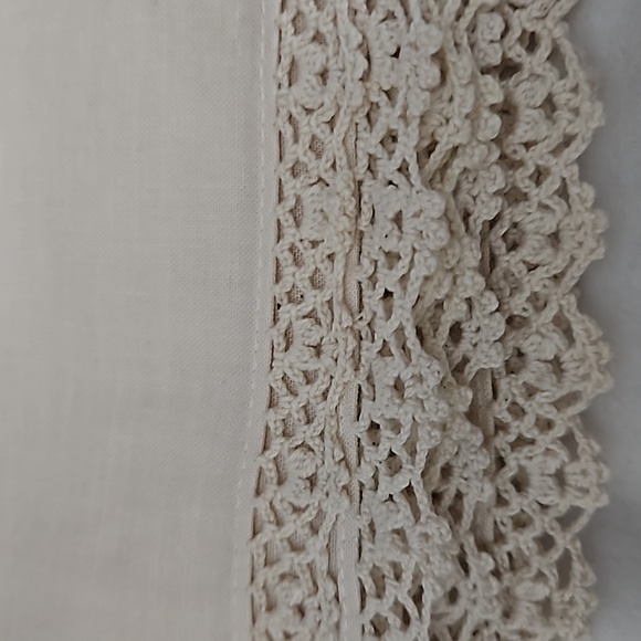 Cotton Cream Napkins Crochet Edge Set of 6 - Picture 3 of 4